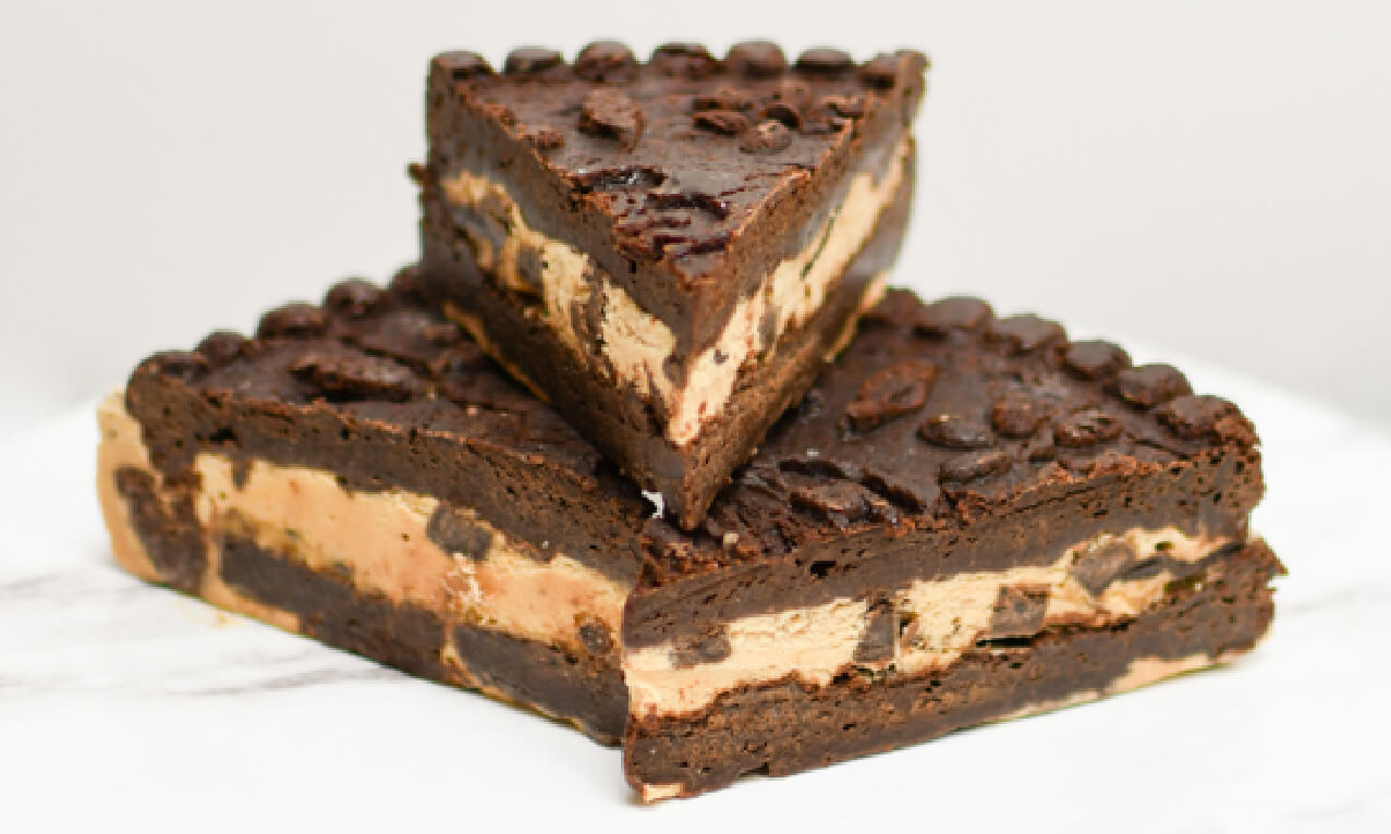 Caramel Brownie Moose Tracks Ice Cream Sandwich Cake - Moose Tracks