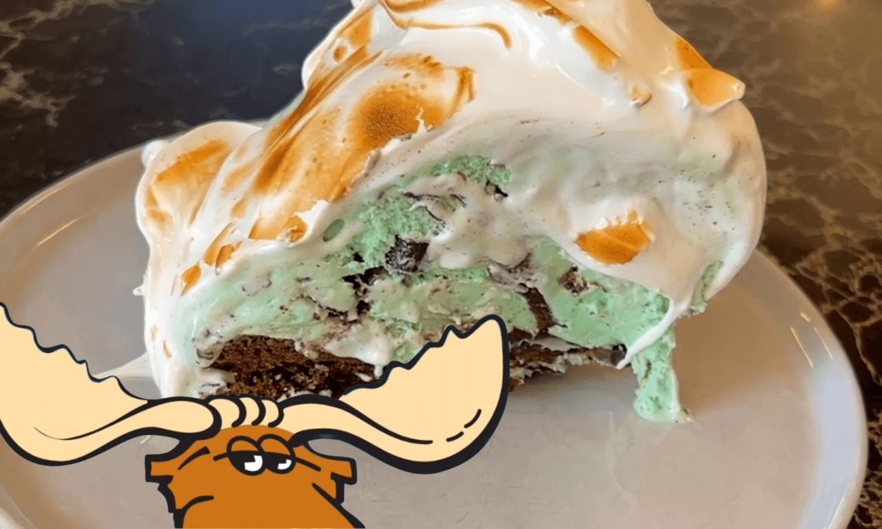 Tracks’ Grasshopper Baked Alaska - Moose Tracks