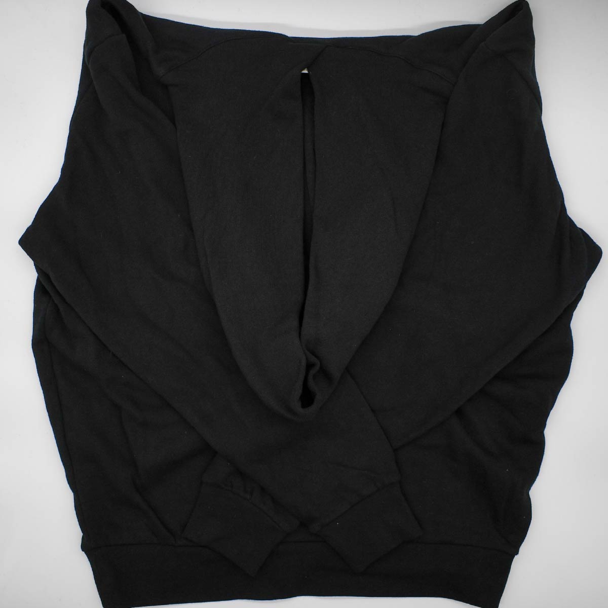 The back of the Moose Tracks Keep Life Sweet Hoodie. The sweatshirt is black with a hoodie.